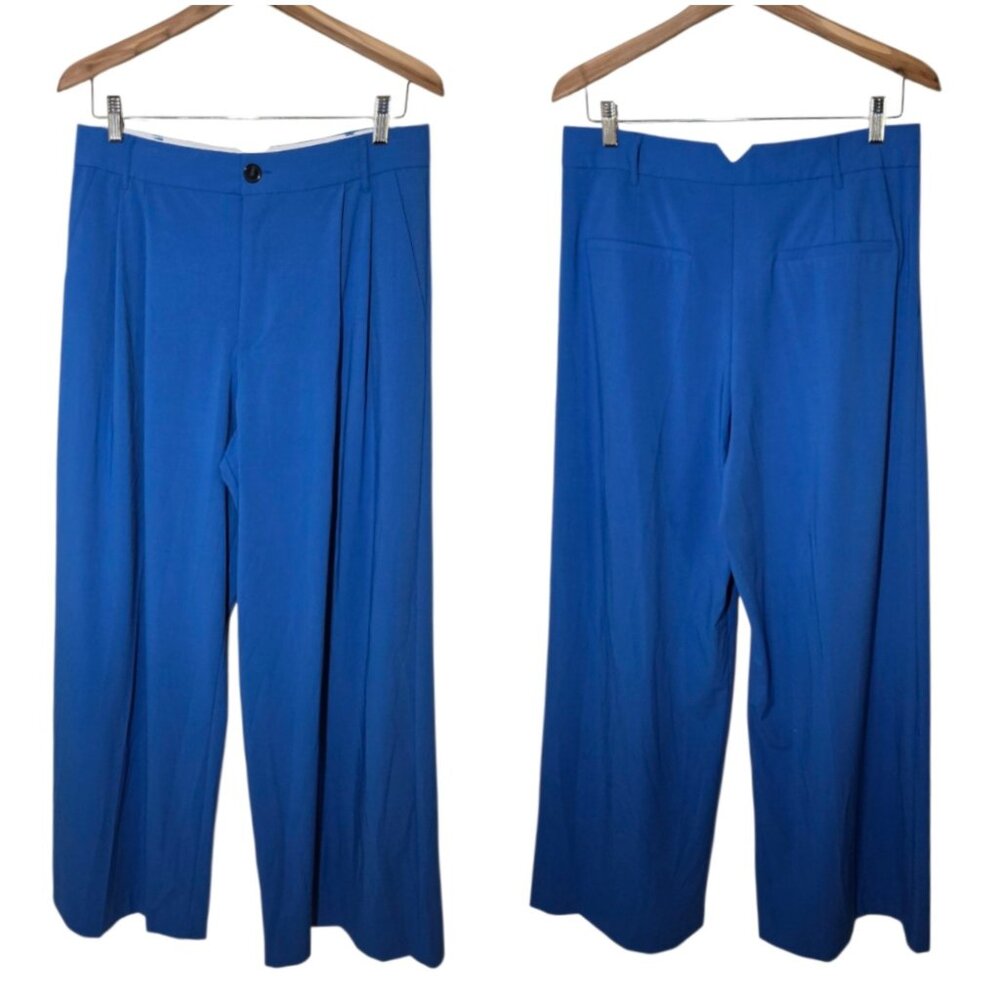 Zara Womens Pleated Wide Leg Pants Large